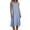 Light Blue, variant on MELDVDIB Womens Summer Dress Crewneck Striped Printed Sleeveless Linen Dress Loose Flowy Light Weight Breathable Midi Dresses