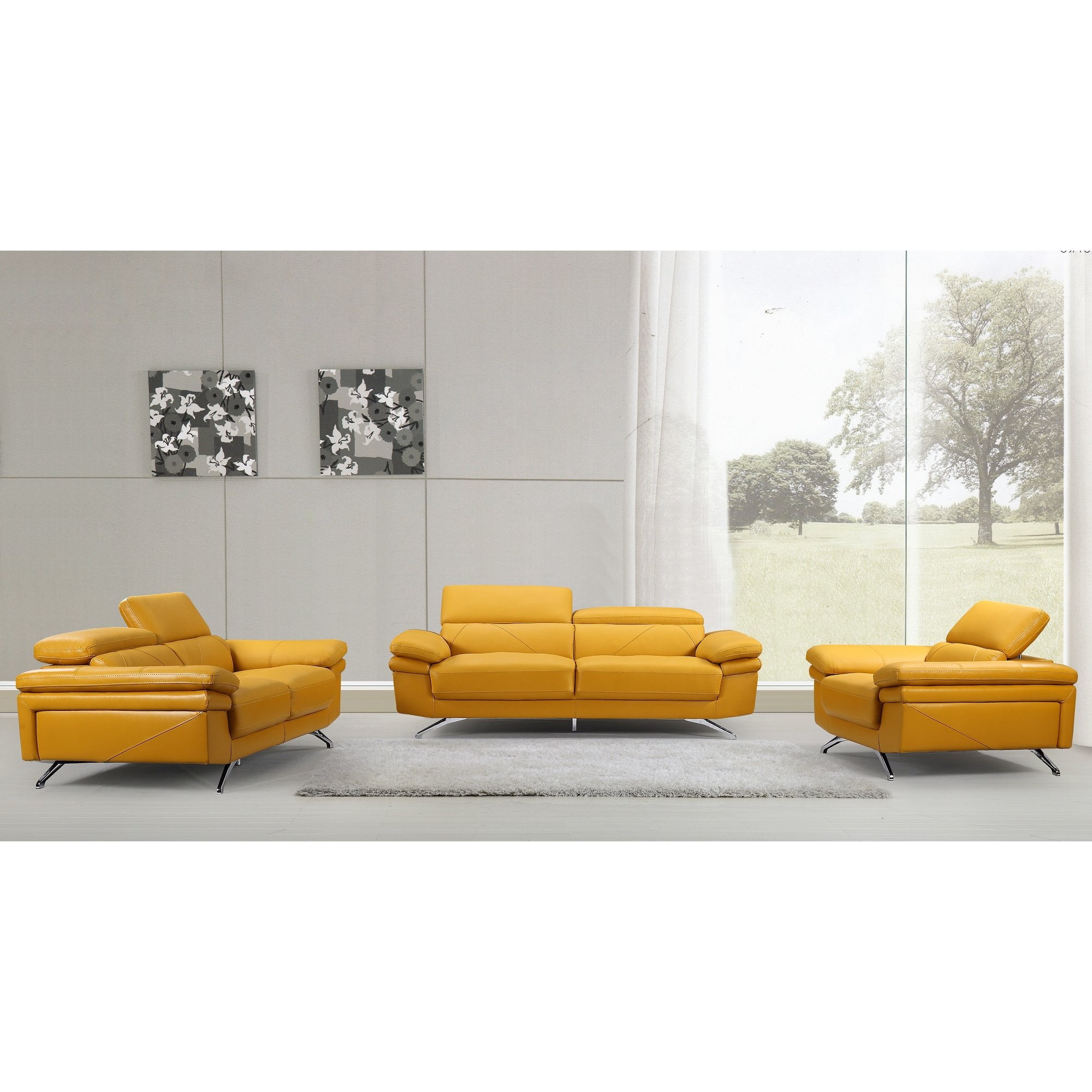 Us Pride Furniture Madison Yellow Fabric Faux Leather Wood Sofa Us Pride Furniture Madison Yellow Fabric Faux Leather Wood Sofa Loveseat And Chair 3 Piece Set S5129 3pc Com