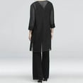 thumbnail image 3 of Elegant Women's Trousers Suit Set for Dressy Chiffon Pants Outfit for Weddings and Evening Events Three Piece Ensemble for Women, 3 of 5
