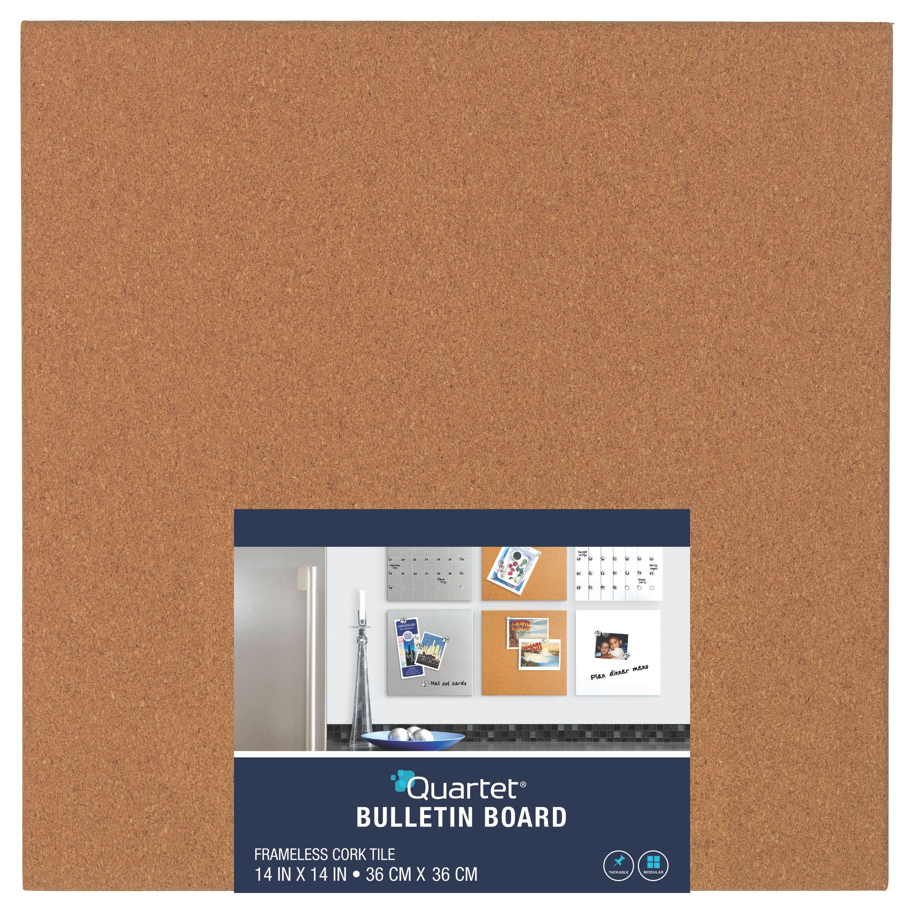 quartet cork bulletin board tile, 14" x 14", frameless - walmart quartet cork bulletin board tile, 14" x 14", frameless - walmart