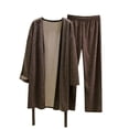 thumbnail image 2 of Puntoco Conjunto de pijama cómodo para mujer, moda femenina, color sólido, cuello redondo, ropa informal cálida para el hogar, 2 of 3