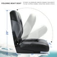 thumbnail image 4 of NORTHCAPTAIN Marine Low Back Folding Boat Seat,Stainless Steel Screws Included,Charcoal/Black, 2 Seats, 4 of 6
