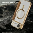 thumbnail image 4 of Feishell Flip Case for iPhone 16e with Camera Lens Protect Film,Magnetic Closure PU Leather Folio Case with RFID Blocking Card Slots Luxury Plating Transparent Phone Cover,Brown, 4 of 8