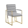 thumbnail image 2 of Madisen Velvet Dining Chair with Gold Frame (Set of 2), Grey, 2 of 7