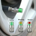 thumbnail image 2 of Tapones Indicadores de Presión de Neumáticos para Coche - 4PCS, Metal Cromado, Código de Color, Alerta Baja Presión, 36PSI, 2 of 8