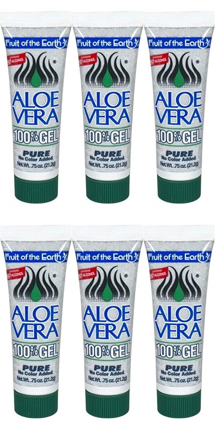 Fruit of the Earth Aloe Vera Gel Tube 0.75 Oz Travel Size (Pack of 6