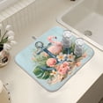 thumbnail image 7 of Ryvnso Flamingo Tropical Anchor Dish Drying Mat for Kitchen Countertop 16x18 Small Dish Pad Drainer Rack Dish Sink Mats, 7 of 7