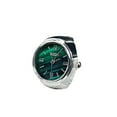 thumbnail image 2 of Eosunjian Round Green Dial Ring Watch Elastic Stainless Steel Band Elegant Men Women Couple Watch Finger Ring Birthday Gift Fashion Accessories Silver, 2 of 13