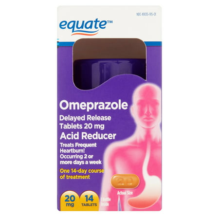 Equate Acid Reducer Omeprazole Tablets, 20 mg, 14 Ct ...