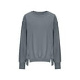 thumbnail image 5 of HOMBOM Crew Neck Sweatshirt for Women Trendy Dark Gray Pullover Fleece Lightweight Plain Womens Tops, 5 of 7