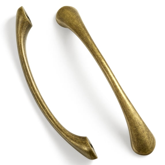 Goo-Ki 6 Pack Antique Brass Cabinet Handles,Vintage,5 Inches Center to Center.