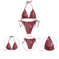 thumbnail image 3 of Bikini de fiesta en la playa de verano para mujer con estampado de rayas pequeñas, 3 of 7