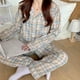 thumbnail image 5 of Conjunto de pijama de mujer de 2 piezas, ropa de dormir, ropa de estar por casa, manga larga, botones, 5 of 5