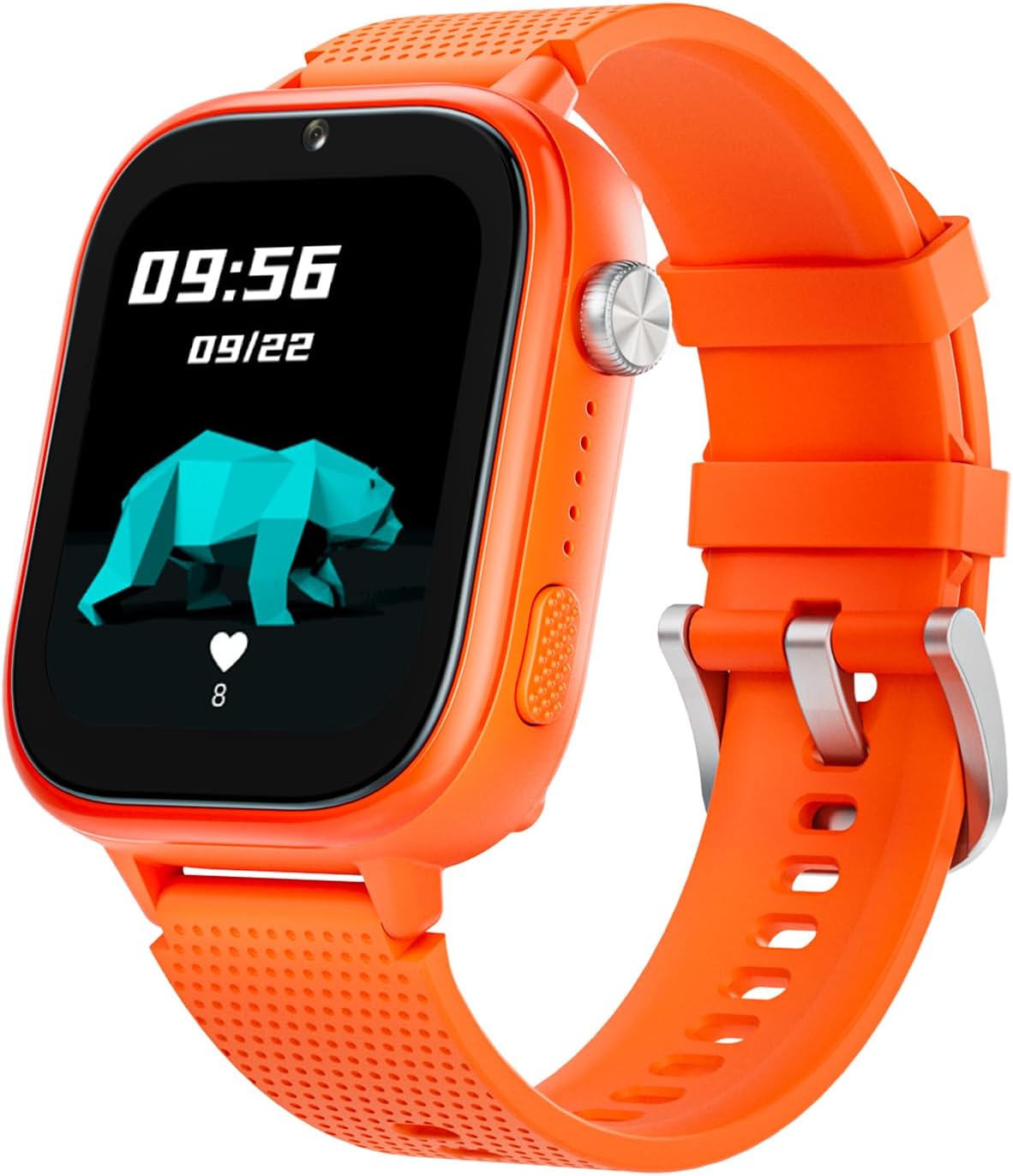 SHANNA 4G Kids Smart Watch GPS Tracker - Smartwatch with 2-Way Call Video Calling Voice Chat SOS Class Mode Pedometer Puzzle Games Wi-Fi Touch Screen Alarm Clock Smartwatches for Boys Girl, Orange