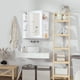 thumbnail image 4 of JWRWEFA Over-the-Sink Bathroom Storage Organizer Cabinet with Mirror Door, Wall Mounted Medicine Cabinet with Shelves for Small Bathroom, White, 4 of 11