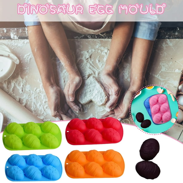 Fiudx Molde de Chocolate con Forma de Huevo de Dinosaurio, Silicona de Grado Alimenticio, Reutilizable y Antiadherente, Flexible y Duradero, para Hacer Pasteles, Dulces, Gelatinas y Jabón, Apto para