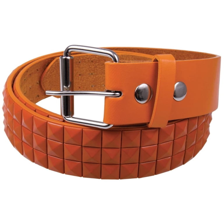 Orange Studded Leather Belt - Walmart.com
