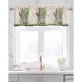thumbnail image 2 of St. Patrick's Day Linen Curtain Valance for Bedroom/Bathroom/Kitchen/Office/Living/Dining Room Windows,Retro Vase Lavender Eucalyptus Flower Plaid Pocket Topper Drapes Decorative Cafe Drapery 54x18, 2 of 6