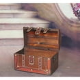 thumbnail image 3 of Antique Style Wood And Leather Trunk With Round Top, 3 of 3