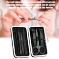 thumbnail image 4 of 8pcs/set Nail Clippers Set Satinless Steel Nail Art Set Satinless Trimmers Set Portable Manicure Tools Kit, Black, 4 of 8