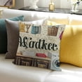 thumbnail image 3 of BANET  Throw Pillow Covers, The Laundry Room Clothes Wash Machine Retro Floral Print Square Short Plush Pillowcase Soft Decorative Cushion Case for Sofa Bedroom Car 22x22in, 3 of 5