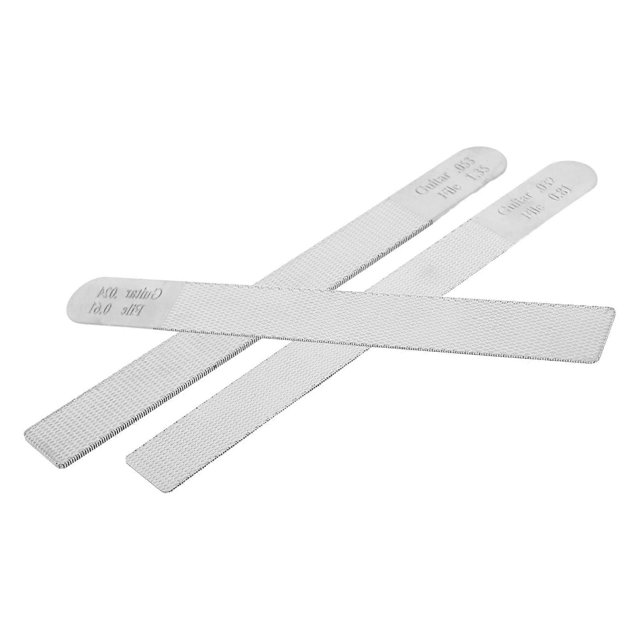 Guitar Nut Slotting File Set for Studio Use and Live Performance Luthiers Guitarists 12.50X0.80X0.14CM Metal Durable Construction 3Pcs