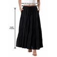 thumbnail image 2 of Sunzeyvora Women’s 100% Cotton Tiered Maxi Skirt with Pockets & Drawstring Waist, 2 of 3
