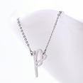 thumbnail image 3 of Cursive Initial P Pendant Necklace Silver Jewelry for Womens Mother Gifts, 3 of 3