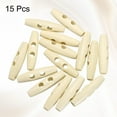 thumbnail image 3 of Uxcell 15pcs Wooden Toggle Buttons 50mm / 2" Double Hole Wood Olive Horn Sewing Buttons for Coat Sweaters Clothing DIY Craft, Natural Color, 3 of 7