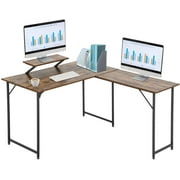 Computer Desk L Shaped Desk Gaming Desk Office Writing Desk Modern Student Girl Kids Study PC Simple Extra Large Ergonomic Table Workstation with Monitor Stand,Vintage
