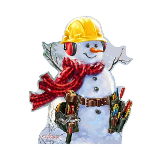 Snowman Construction Worker (Dona Gelsinger Art)