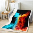 thumbnail image 2 of Phoenix Sherpa Blanket Throw Size,Ice Fire Phoenix Plush Blanket Kids Boys Teens Adult Flannel Blanket,Magic Bird Print Blanket Blue Gold Neon Animal Throw Blanket for Bed Couch, 2 of 5