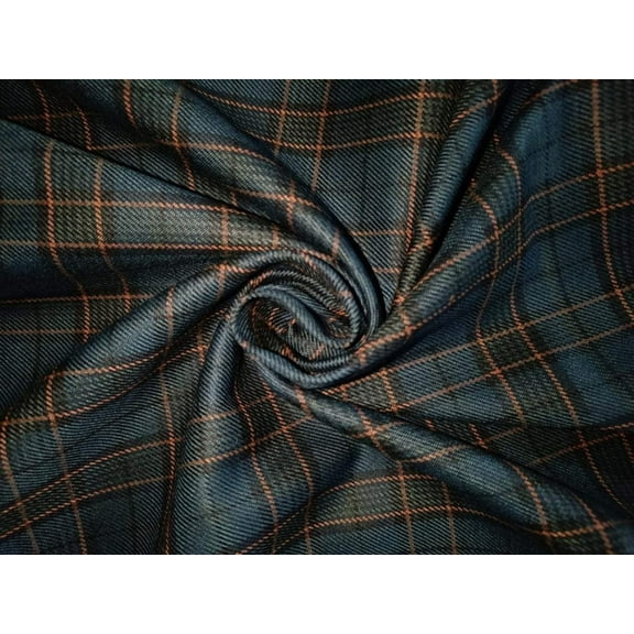 Tweed Suiting Heavy weight premium Fabric teal, yellow and black Plaids 58" wide