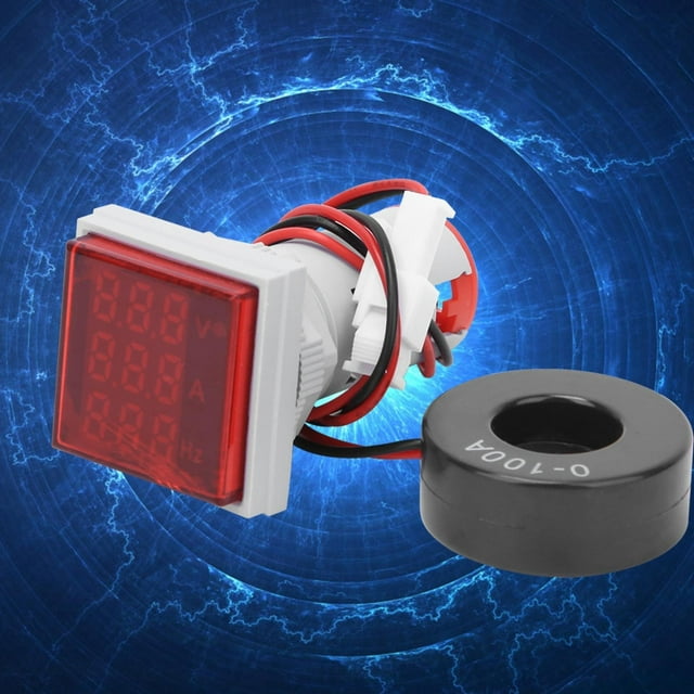 Voltmeter, Small 3-Digit Display Single-Phase Ac Multifunction Ammeter, For 20-75 Hz 0-100A Red