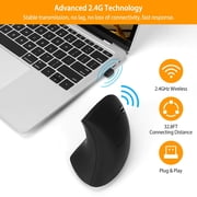 iNova 2.4G Wireless Vertical Mouse Ergonomic Optical Mice With 6 Buttons 3 Adjustable DPI 800/1200/1600 Levels for Laptop PC Computer