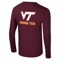 thumbnail image 3 of Men's Colosseum Maroon Virginia Tech Hokies Logo Lockup 3-Hit Active Blend Long Sleeve T-Shirt, 3 of 3