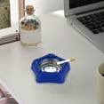 thumbnail image 4 of Cenicero con pentagrama | Cenicero de acero inoxidable para baño y coche | Adorno decorativo moderno para hombre | Diseño fácil de limpiar | Opciones en azul, amarillo y morado, 4 of 5