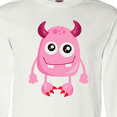 thumbnail image 4 of Inktastic Cute Monster, Pink Monster, Funny Monster, Horns Long Sleeve T-Shirt, 4 of 5