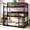 Espresso, variant on Triple Bunk Bed Frame, Convertible to 3 Single Beds, Solid Wood Bed with Ladders & Guardrails, Black