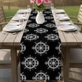thumbnail image 4 of Nautical Anchor Table Runner 72 Inches, Coastal Ocean Sea Textured Black Bed Runner Dresser Scarves Tabletop for Indoor Outdoor Parties/Ceremony/Banquet, 16" x 72", 4 of 9