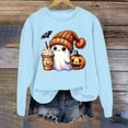 thumbnail image 2 of Halloween Sweatshirt for Women Hoodless Sweatshirt Oversized Crewneck Long Sleeve Pullover Sweatshirt for Women Blue S, 2 of 4