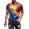 thumbnail image 2 of Yanghang Men Going Out Tops Breathable Men's T-Shirt Men's Casual Sky Printed Round Neck Short Sleeved T-Shirt Top Shirts For Men Tall, 2 of 5
