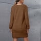 thumbnail image 4 of Vestido de manga larga con cuello redondo de color sólido cómodo de ocio de moda para mujer Pompotops  hdfakjf3248, 4 of 5