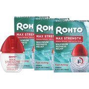 Rohto Cool Max Maximum Redness Relief Cooling Eye Drops, 0.4 Fl Oz (Pack of 3)