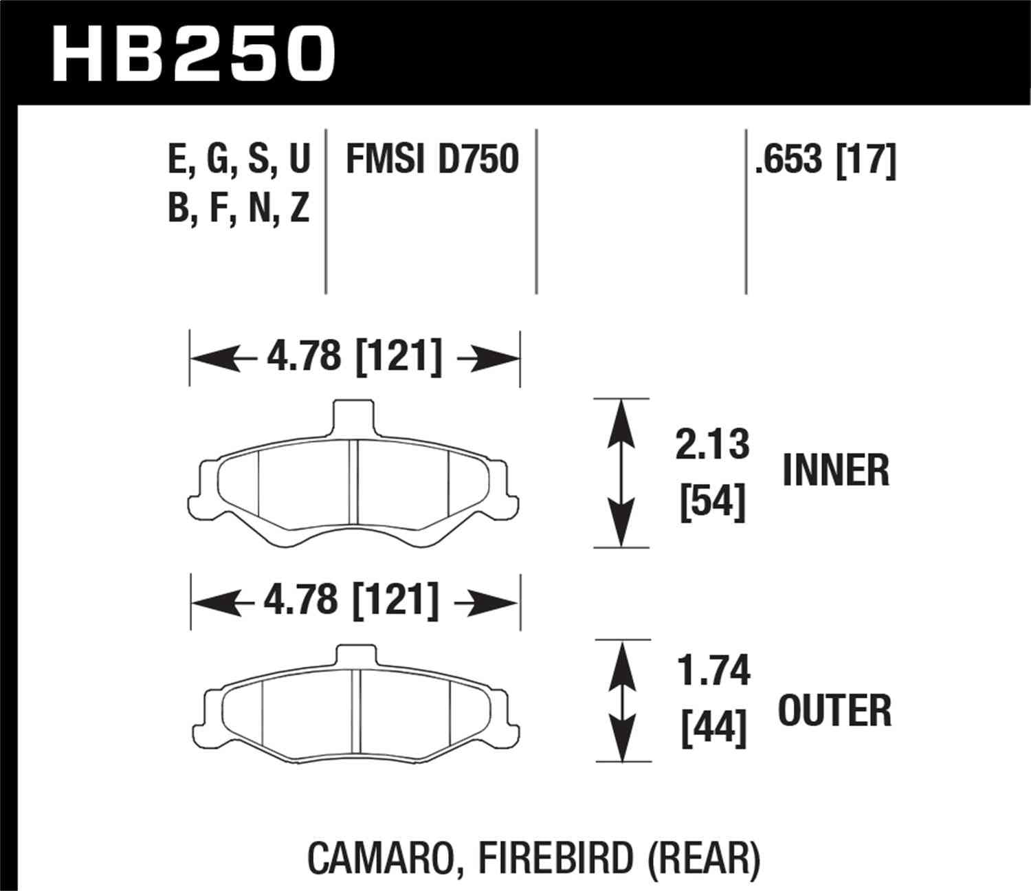 Hawk Performance HB250B.653 HPS 5.0 Disc Brake Pad Set