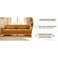thumbnail image 2 of Newest Luxury Orange Velvet Sofa with Gold Accents - Modern 3-Seat Couch for Primary Living Space & Apartment Decor​, 2 of 12