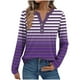 thumbnail image 2 of Ailaofu Womens Long Sleeve Tops Fall Button V Neck Graphic Shirts Dressy Casual Henley Tops Women Blouses, 2 of 5