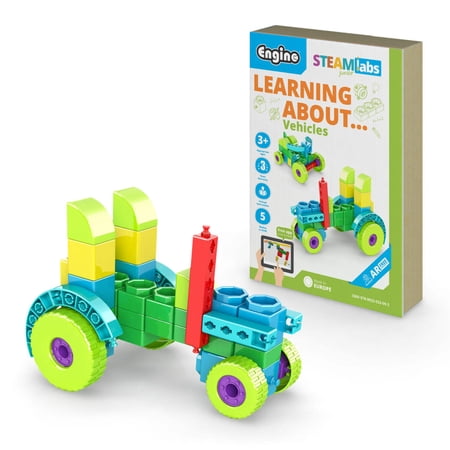 Engino STEAM Labs Junior- Learning About Vehicles STEM Building Set for Kids Ages 3+ (5 Models to Build)