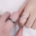 thumbnail image 2 of 2Pcs Love Heart Ecg Couple Open Rings for Women Men Lover Couple Engagement Gift, 2 of 8