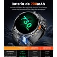 thumbnail image 4 of ESFOE Reloj Inteligente Hombre,1.85'' Grande Smartwatch Militar con LED Linterna,730mAh Bater&iacute;a,100+ Modos Deporte, IP68 Impermeable Smartwatch Hombre con Llamadas Bluetooth Wasap, Android, 4 of 8